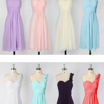 Cute Bridesmaid Dress, One Shoulder Bridesmaid Dress, Chiffon ...