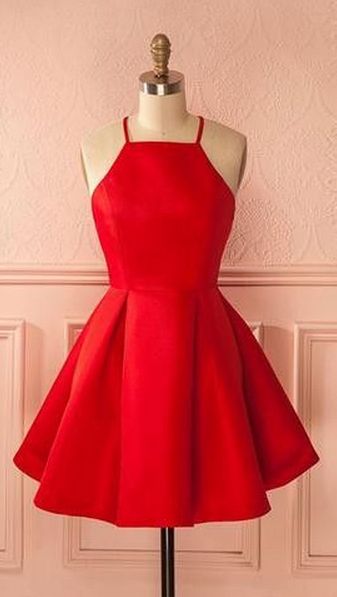 red flowy dress short