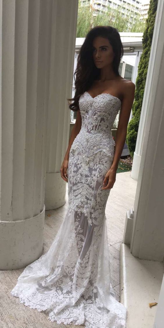 White lace reception dress Clearance