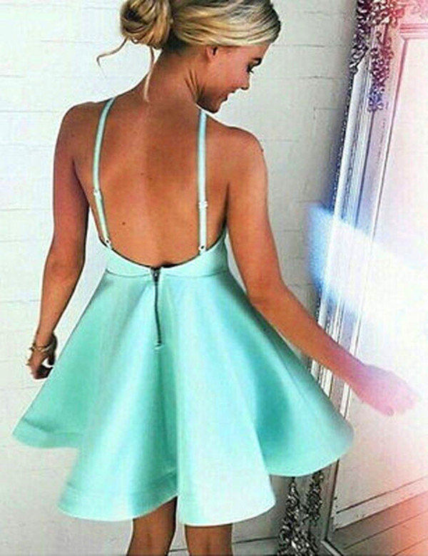 Mint Green Dress,backless Dress,short Country