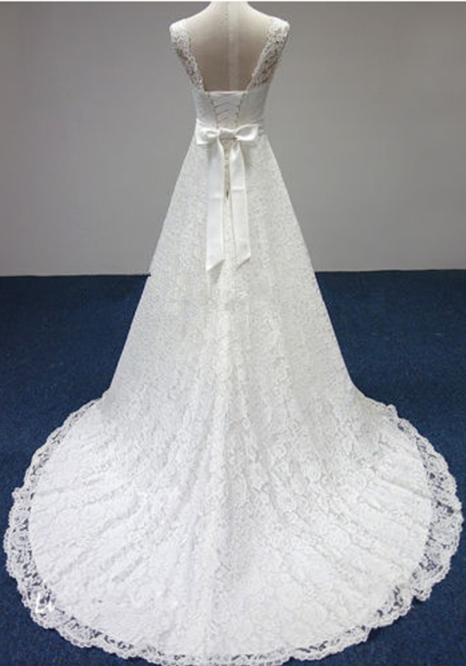 Lace Wedding Dress,A-line Wedding Dress,Scoop Court Train Bridal Dress ...