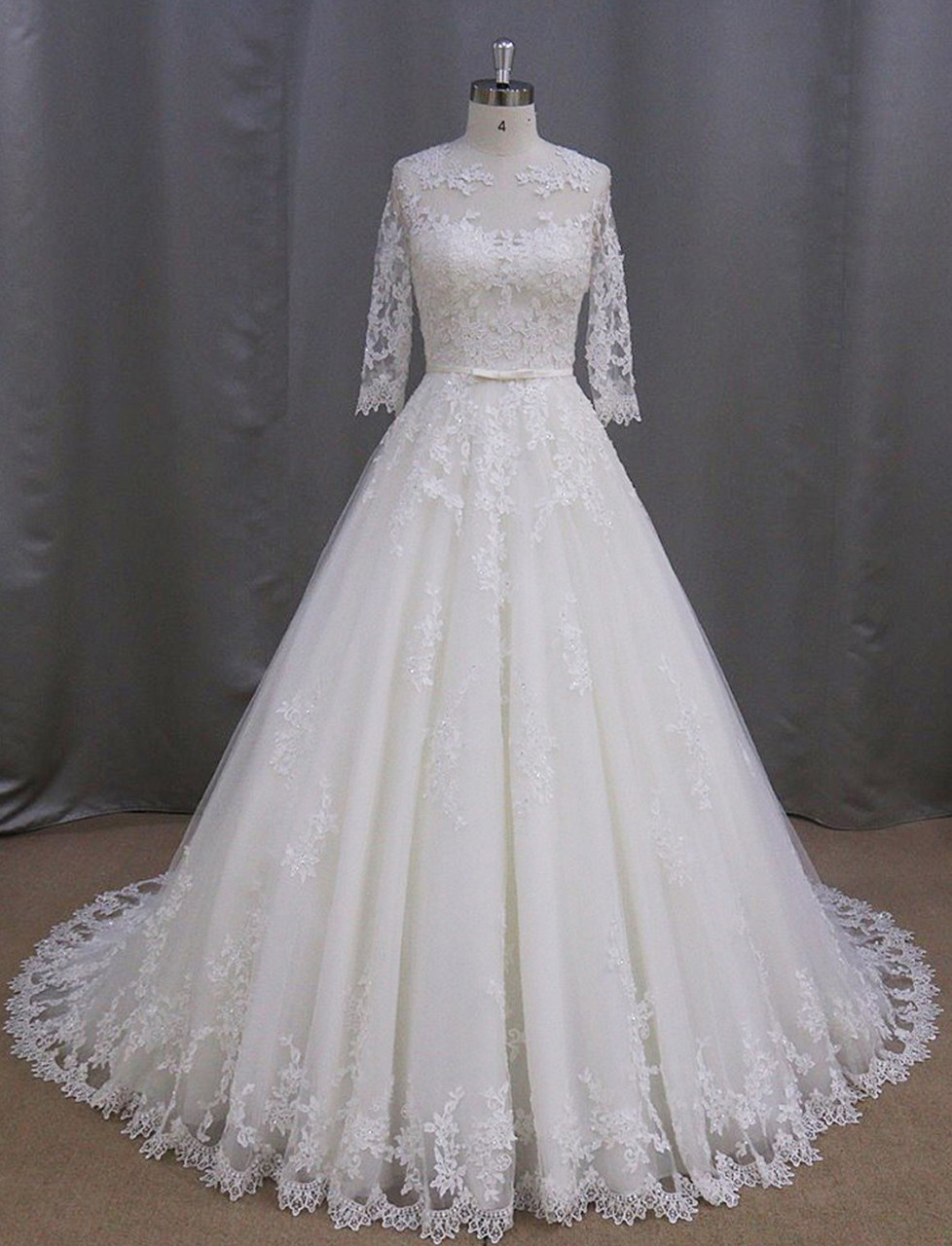 3/4 Sleeves Wedding Dress,Beach Wedding Dresses,A-line Wedding Dress ...