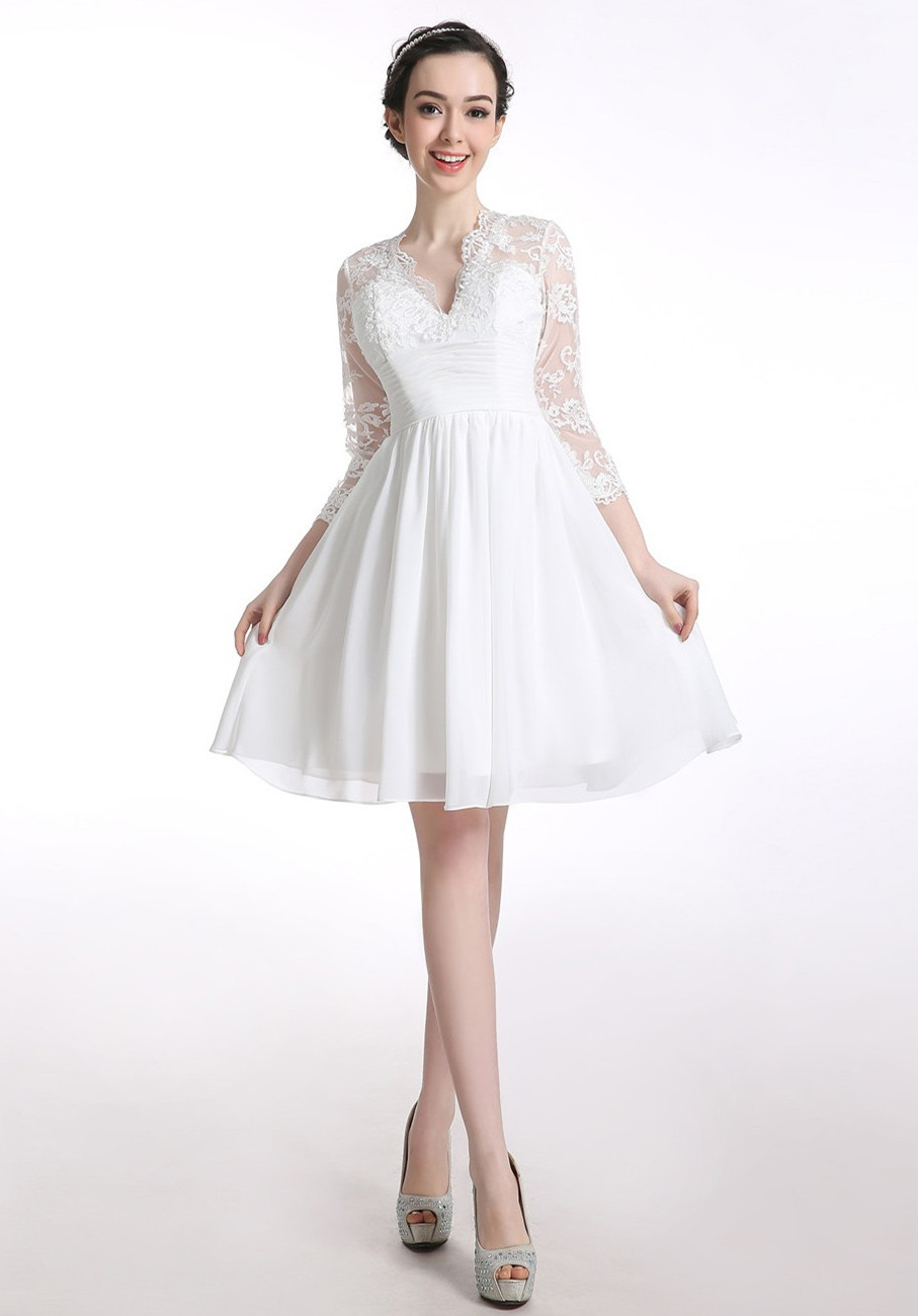 white long sleeve homecoming dress