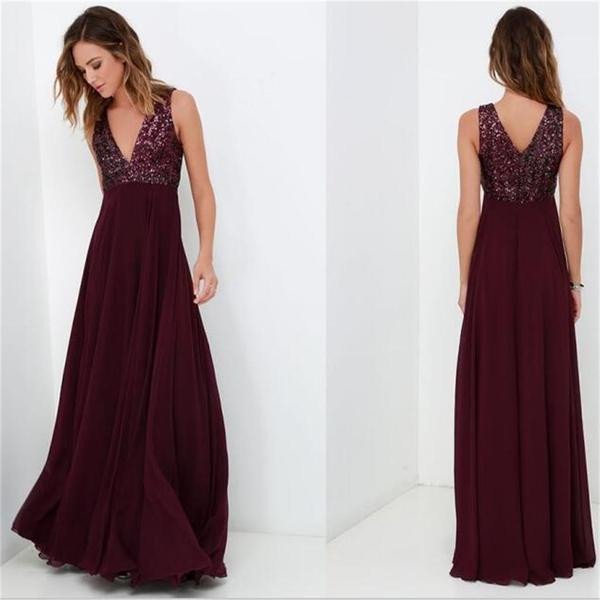 maroon sequin gown