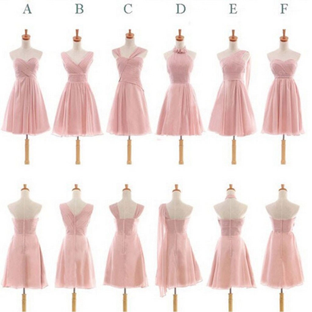 blush tea length bridesmaid dresses