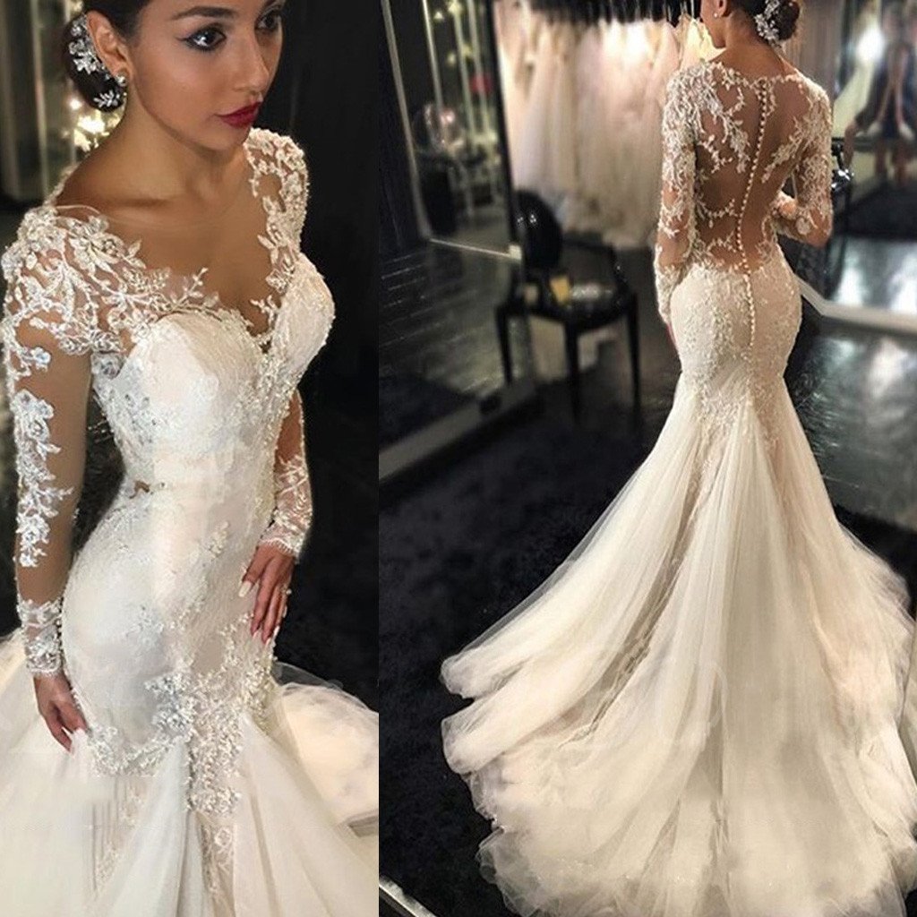 long sleeve bodycon wedding dress