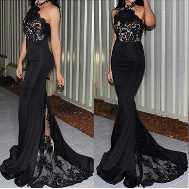 Lace Two Piece Prom Dresses 2017 Sexy Formal Evening Gowns, 45% OFF