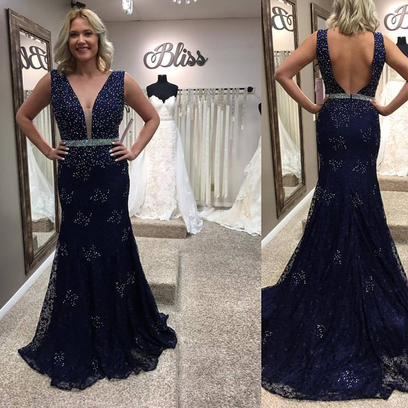Navy Blue Lace Prom Dresses V Neck Mermaid Dress Off The Navy Blue Lace Prom Dresses V Neck Mermaid Dress Off The Shoulder Backless Gowns Long Dark Evening Mother Of Bridal