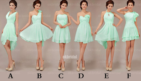 short chiffon bridesmaid dresses