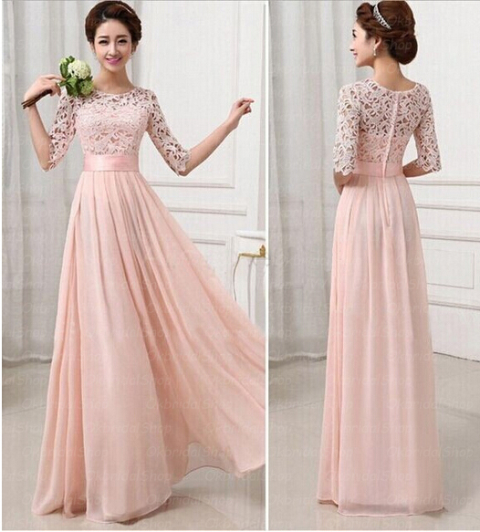 Lace Sleeves Bridesmaid Dress