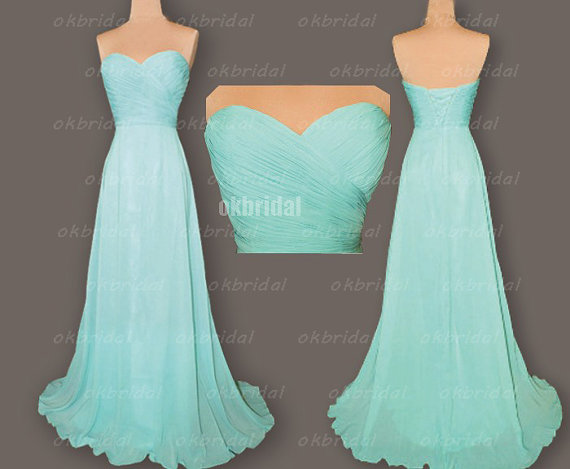 Tiffany blue long outlet bridesmaid dresses