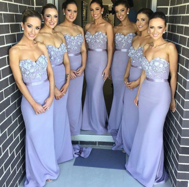 Mermaid Bridesmaid Dresses Lilac Lace Sweetheart Mermaid Bridesmaid Dresses Lilac Lace Sweetheart Dress Custom Made Long Gown Prom