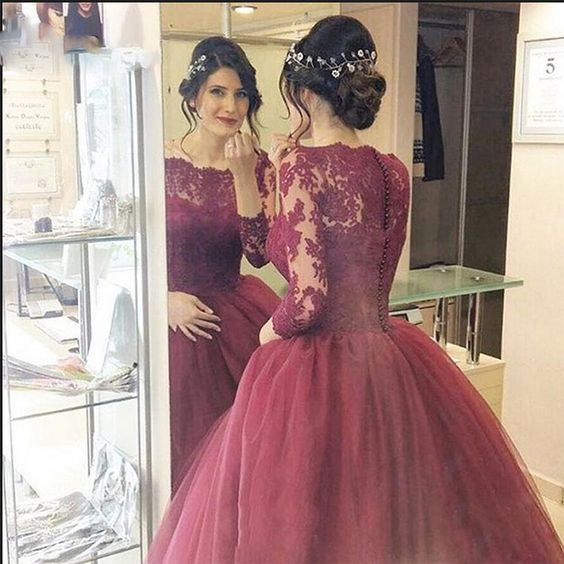 lace ball gown prom dress
