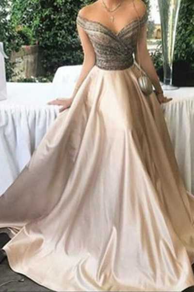 elegant champagne evening dresses