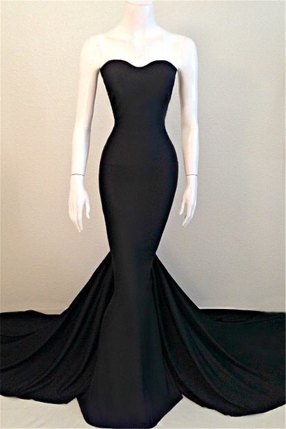 plain black evening gown