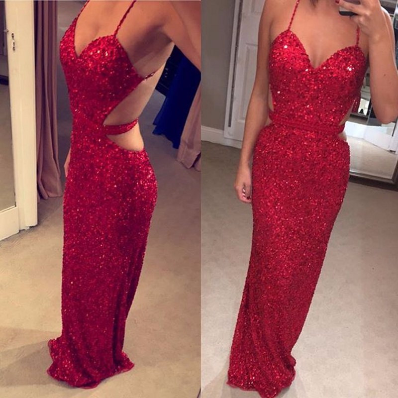 red sparkly dress prom