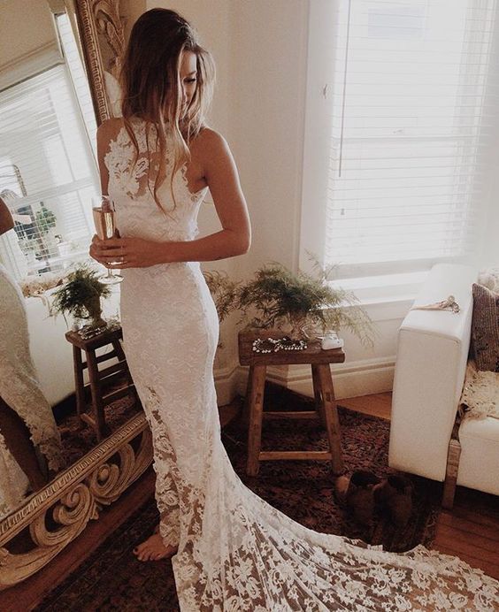 Boho Wedding Dresses Princess Backless Lace Skirt Mermaid Boho Wedding Dresses Princess Backless Lace Skirt Mermaid Elegant White Gowns