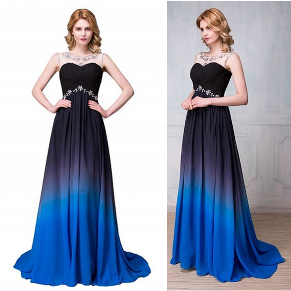 Royal blue hotsell ombre bridesmaid dress