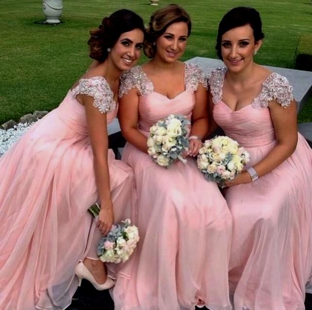 dusty rose and gold bridesmaid dresses
