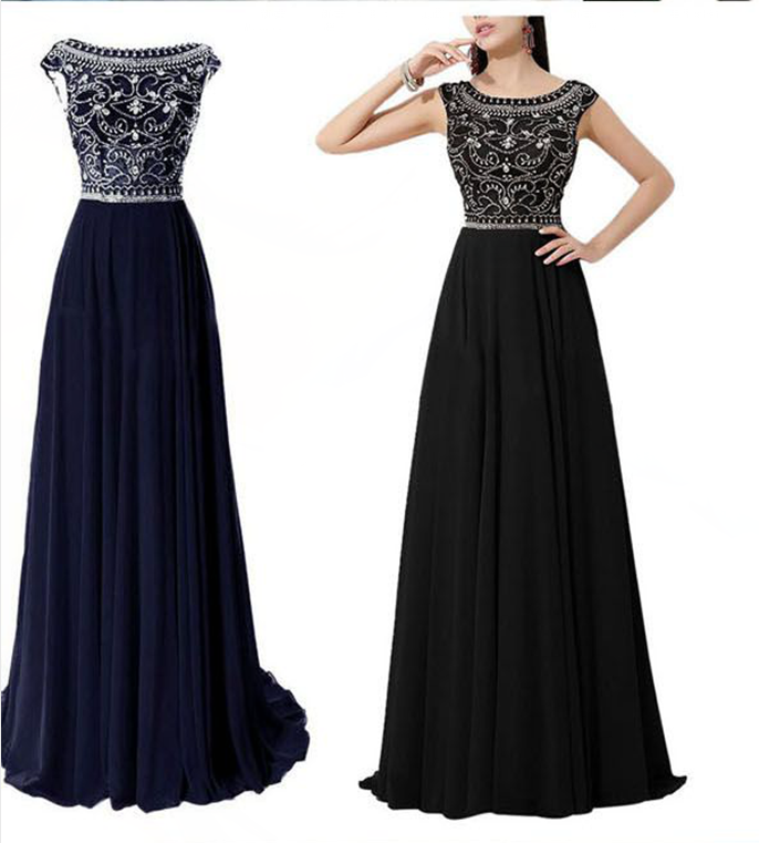 long flowing black dress