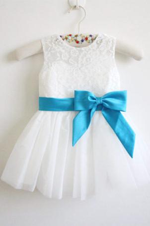 Mint Crystal Beading Girls Pageant Dresses Long Tulle Flower Girls ...