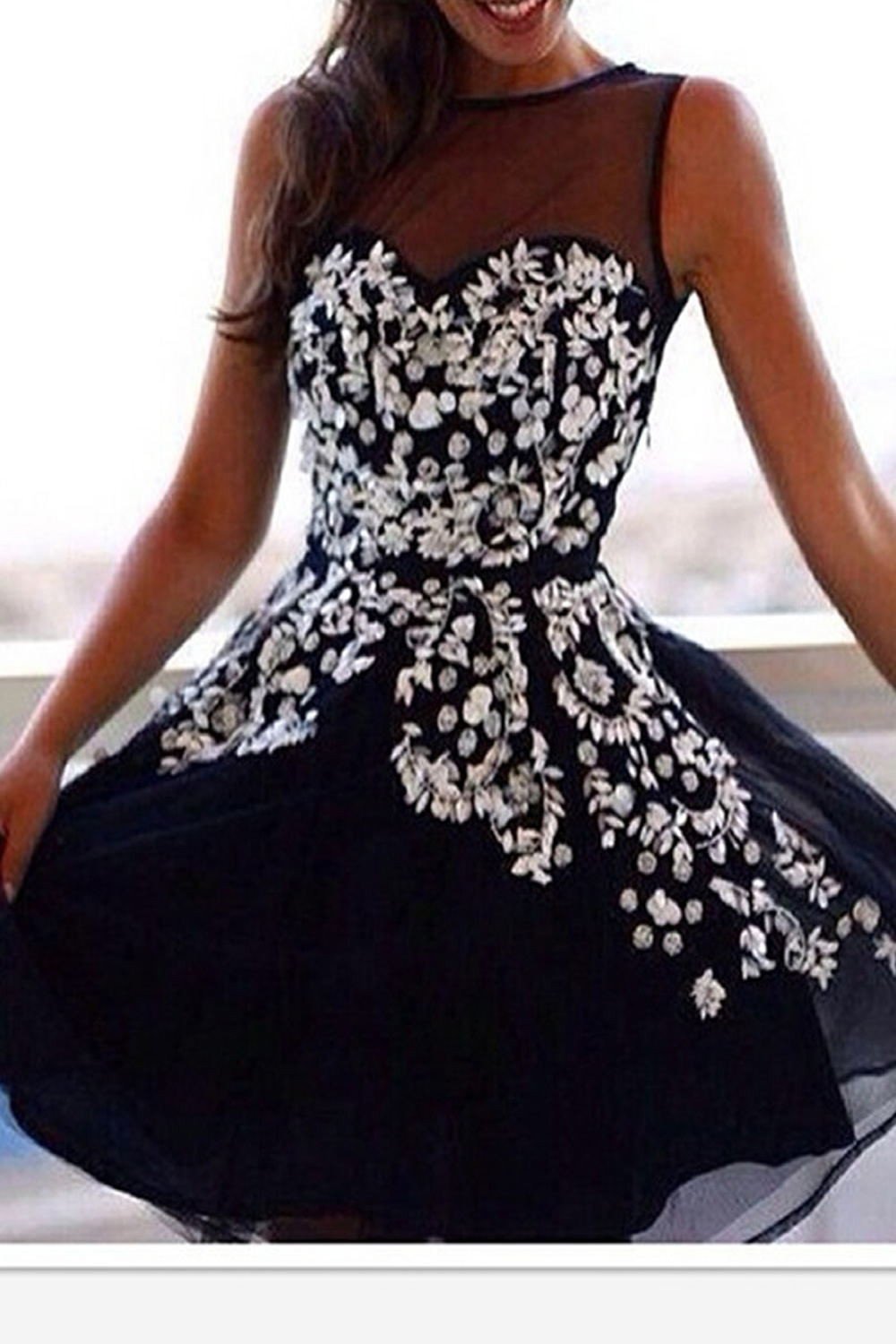 2016 Hot Selling Black Simple Cheap Short Homecoming Dresses With White ...