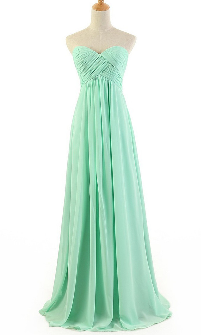 Sweetheart Prom Dresses,Floor Length Evening Gowns,Simple Sheath Mint ...