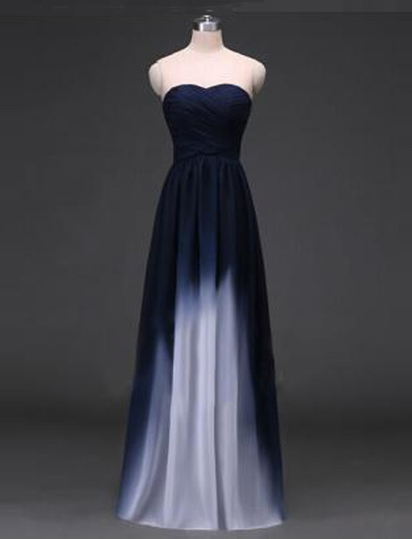 Navy Blue Prom Gown,Elegant A-Line Party Dress,Sweetheart Prom Dress ...